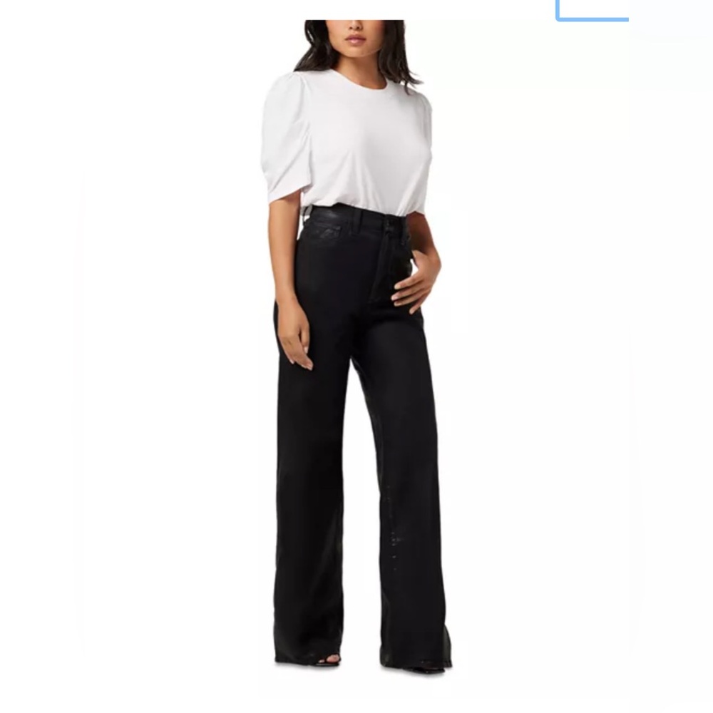 JOES THE MIA PETITE HIGH RISE WIDE LEG COATED JEANS IN BLACK SIZE 26